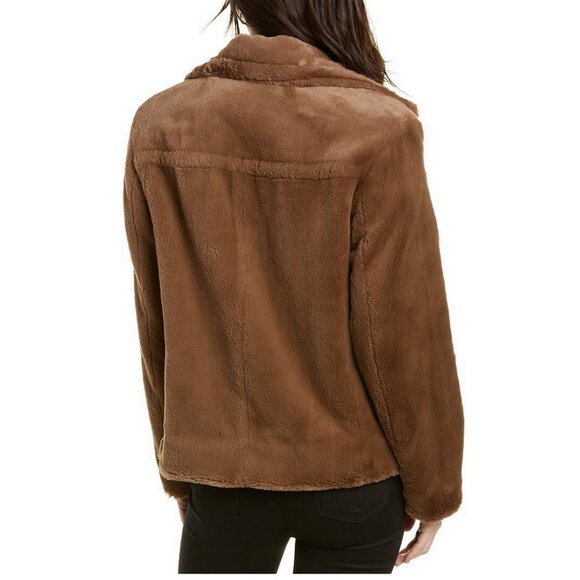 NWT Vince Faux Fur Moto Zip Jacket Coat - Picture 4 of 13